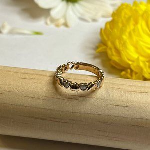Half Band Heart Ring with Diamonds 14k rose gold